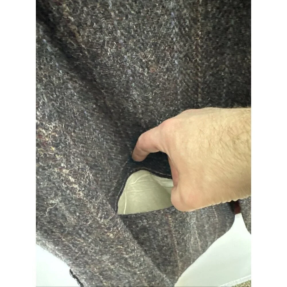 Harris Tweed Men 40L Tall Wool‎ Brown Blazer Sports Coat Moores Striped